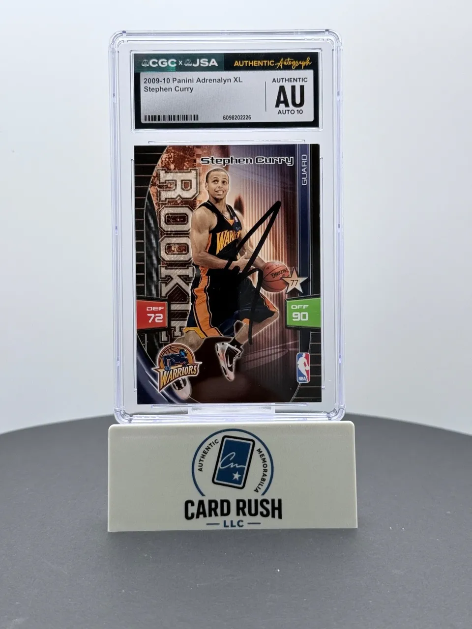 Slabbed Stephen Curry rookie autograph card, CGC/JSA graded
